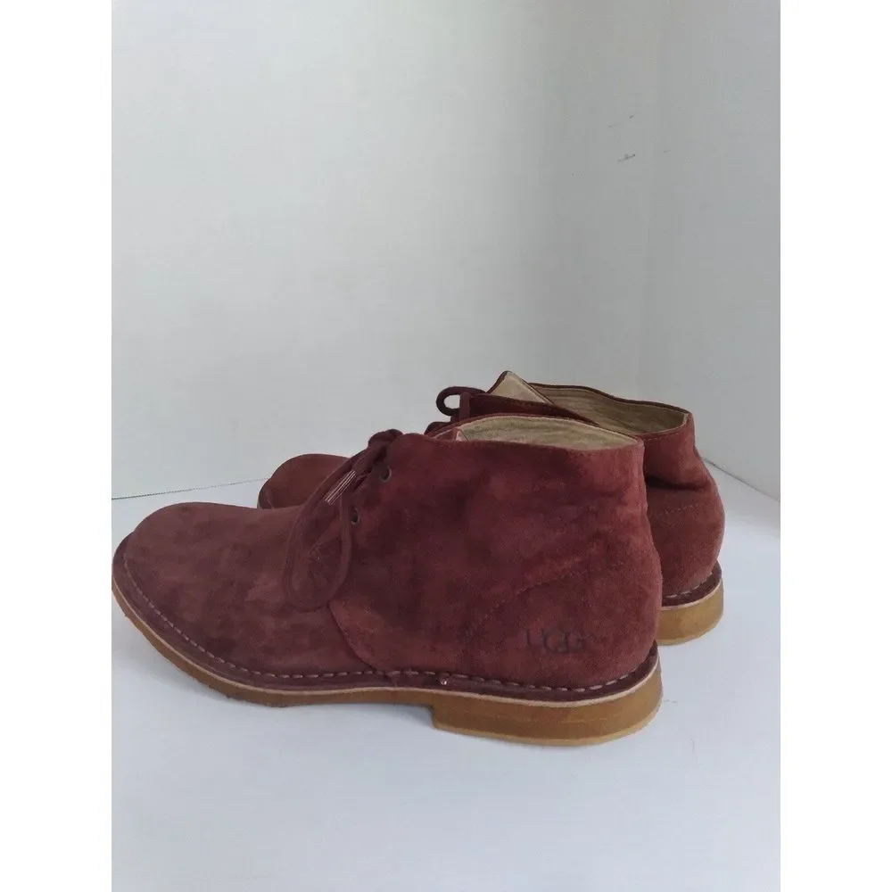 UGG Australia‎ Leighton Burgundy Suede Chukka Desert Boots Mens Wine Red